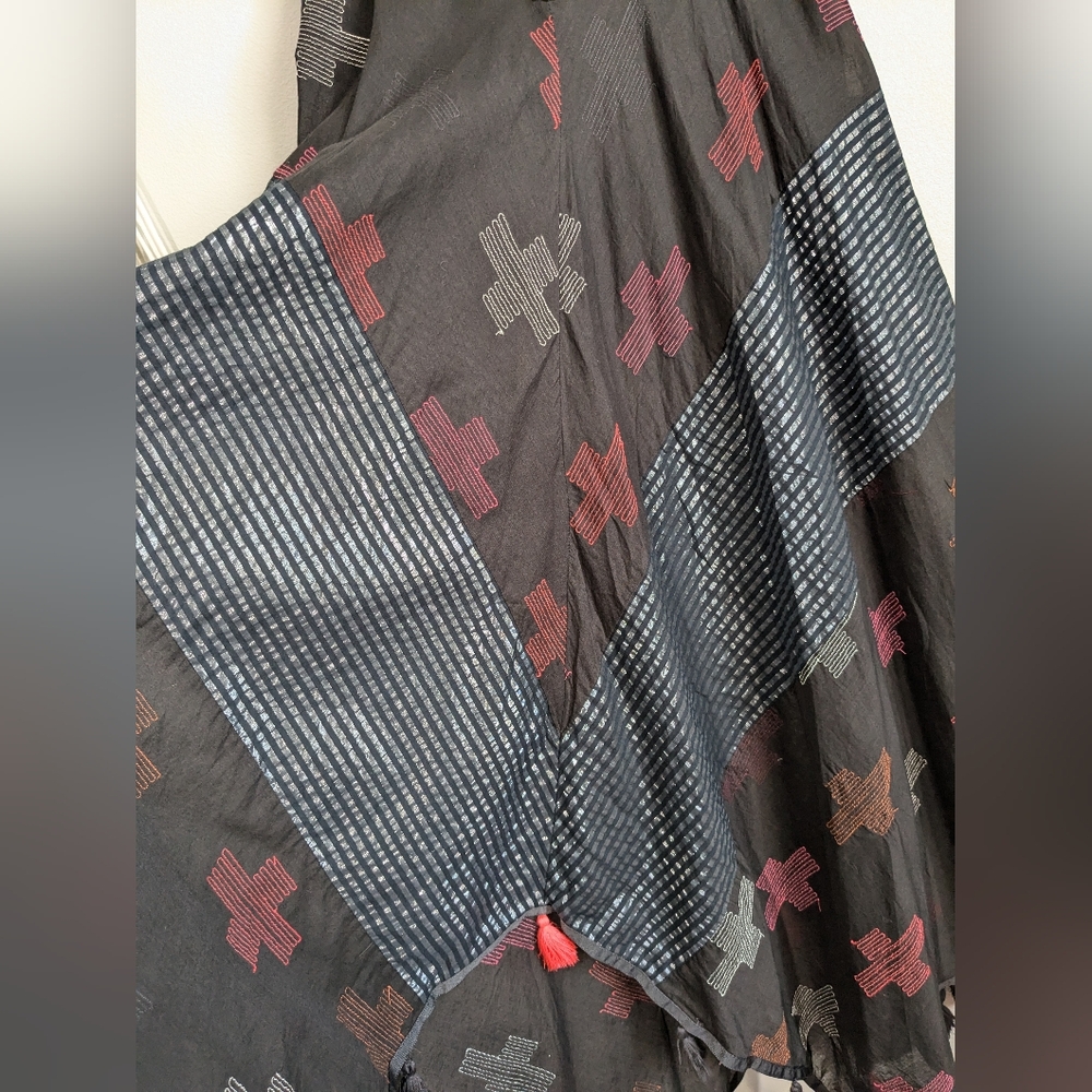 Free People Crossing Paths Pom Tassel Asymmetrical Hem Midi Dress XS - Picture 9 of 16